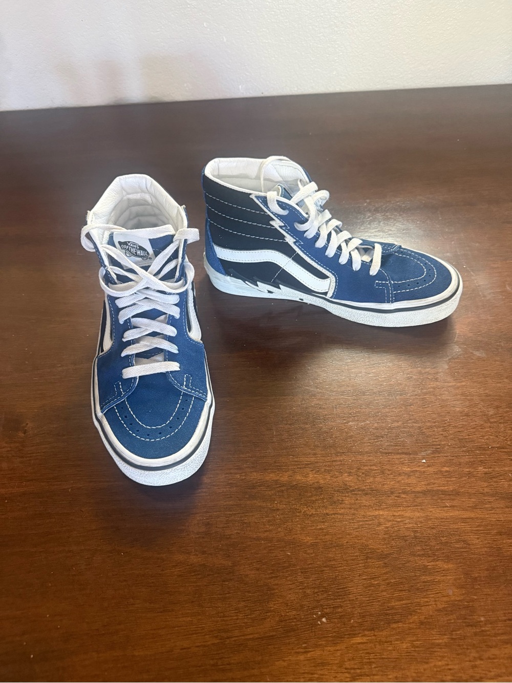 Vans Navy and White Sk8-Hi Canvas High-Top Sneakers Size 6 Mens/7.5 Womens